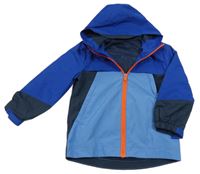 Modro-safírovo-tmavomodrá šusťáková jarní bunda s kapucí St. Bernard