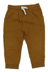 Hnedé cargo tepláky so cute