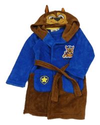 Safírovo-tmavohnedý plyšový župan s PAW PATROL - Chase nickelodeon
