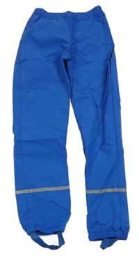 Cobaltově modré šusťákové nepromokavé kalhoty 