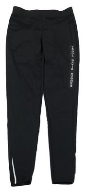 Černé sportovní legíny s nápisem