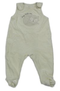 Smetanové žebrované sametové dupačky s liškou C&A