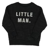 Čierna melírovaná mikina s nápismi Next