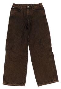 Hnědo-černé plísňové baggy waist rifle H&M