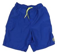 Safírové plážové kraťasy se znakem s nápisem a palmou George