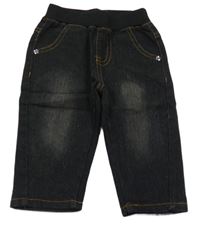 Čierne rifle s úpletovým pasom