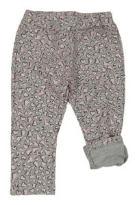 Sivé melírované teplákové tepláky so srdiečkami