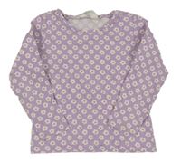 Svetlofialové kvetované tričko H&M
