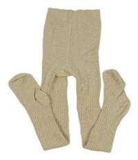 Smetanovo-zlaté melírované rebrované pančuchy St. Bernard