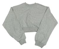 Svetlosivá melírovaná crop mikina H&M
