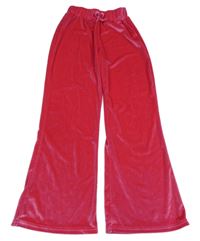 Ružové zamatové culottes nohavice