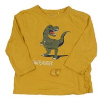 Horčicové tričko s dinosaurom Topolino
