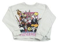 Biela oversize mikina s Looney Tunes