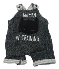 Černé melírované teplákové laclové kraťasy s Batmanem George