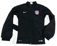 Černo-bílá šusťáková sportovní funkční bunda s nášivkou Nike
