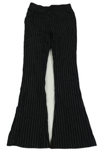 Čierno-biele pruhované flare nohavice Europe Kids