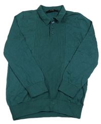 Tmavozelený polo ľahký sveter George