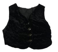 Čierna prešívaná zamatová slávnostná vesta