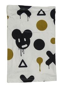 Bílý multifunkční nákrčník s myškami a puntíky