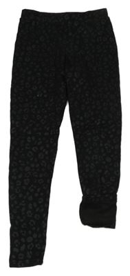 Čierne vzorované zateplené legíny