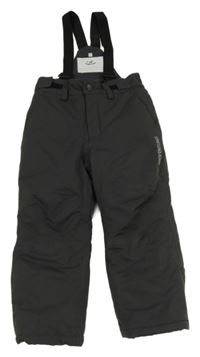 Tmavošedé šusťákové oteplovačky s kšandami Topolino