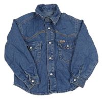 Modrá lehká riflová košilová bunda