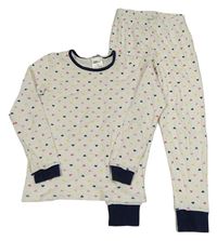 Bílé pyžamo se srdíčky Alive