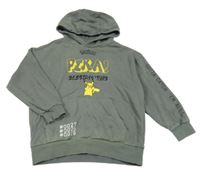 Khaki mikina s Pikachu a kapucňou