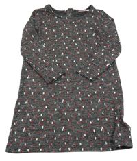 Tmavosivé bodkovaná é úpletové šaty Lupilu