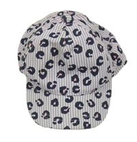 Levandulovo-bílá pruhovaná kšiltovka se vzorem Tu