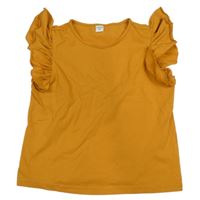 Medové tričko s volánky Shein