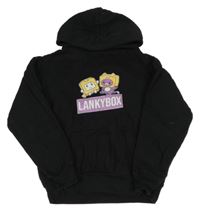 Čierna mikina s potlačou a kapucňou