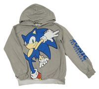 Sivá mikina so Sonicem a kapucňou H&M