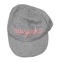 Šedá melírovaná třpytivá kšiltovka s nápisem H&M