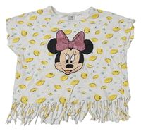 Smotanové crop tričko s Minnie a citrónmi C&A