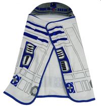 Bielo-modro-sivá zavinovací chlpatá deka s kapucí - StarWars