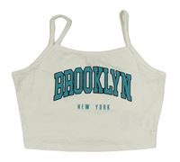 Biely crop top s nápisom Shein