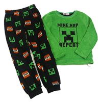 Zeleno-černé chlupaté pyžamo s Minecraft PRIMARK