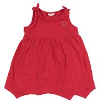 Malinová tunika so srdíčkem z kamínků kids