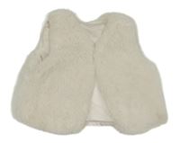 Biela chlpatá podšitá prepínaci vesta George