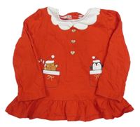 Červená vianočná tunika s volánikom C&A