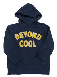 Tmavomodrá mikina s nápisom a kapucňou Topolino