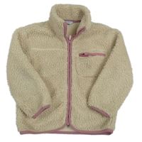 Světlebéžová huňatá podšitá propínací mikina Primark