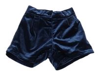 Tmavomodré zamatové kraťasy Primark