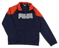 Tmavomodro-červená sportovní propínací mikina s logem Puma