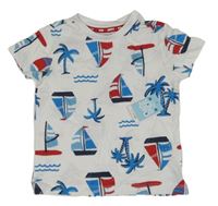 Nové - bílé tričko s loďkami Matalan