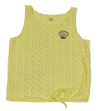 Žltý bodkovaná ý crop top s mušlí Yigga