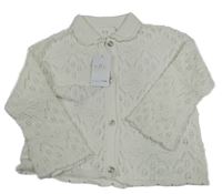 Nové - biely perforovaný prepínaci sveter George