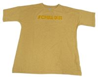 Okrové tričko s 3D nápisom Y.F.K.