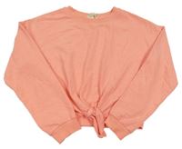 Neónově oranžová crop mikina s uzlom H&M